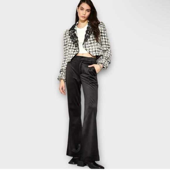 Scotch & Soda Pants - SCOTCH & SODA NWT Black Velvet High Waist Flare Pants Winter Edition Size 31/32